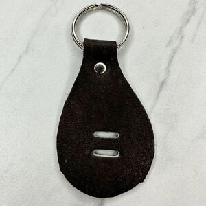 Soft Brown Leather Keychain Keyring